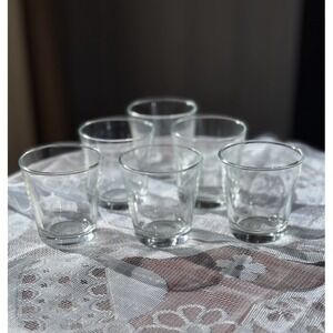 Set Of 6 Clear Glass Old Fashion Whiskey Tumbler Shooter Cocktail Glasses No Dmg